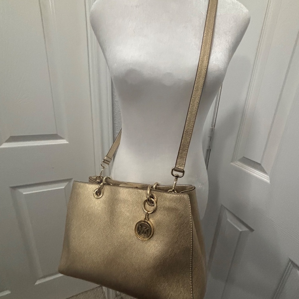 Michael Kors Metallic Chain structured Handbag - image 4